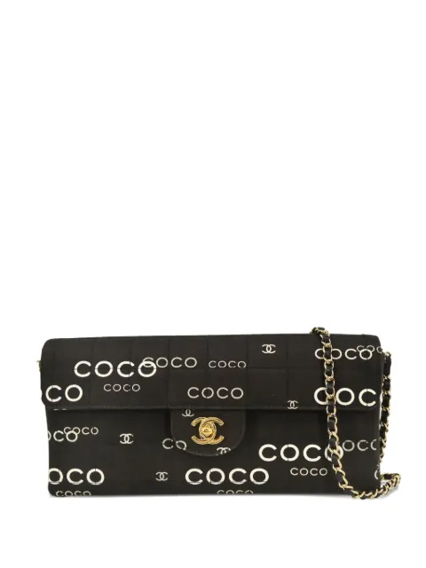 CHANEL Pre-Owned 2000 Coco East West Choco Bar shoulder bag Black 6860444