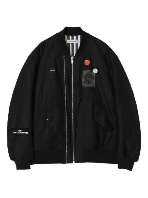 Undercover embroidered-patch quilted bomber jacket Black UP2E4203
