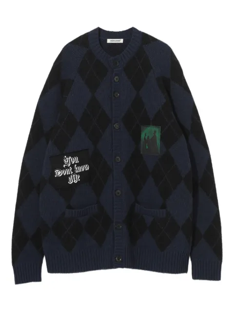 Undercover diamond-pattern cardigan Blue UP2E4901