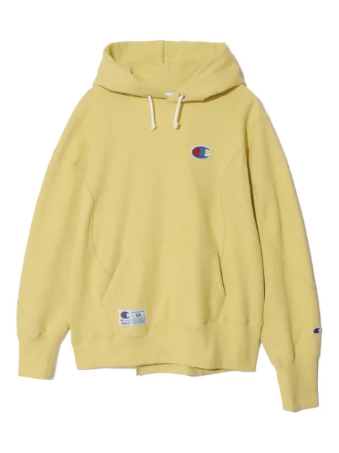 Undercover logo-patch drawstring hoodie Yellow UC2E1806