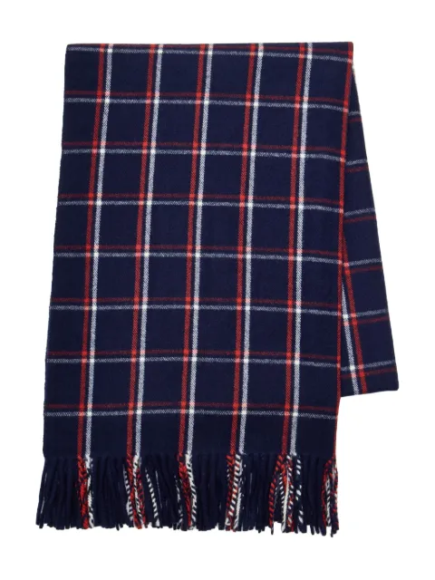 Undercover checked fringed scarf Blue UC2E4S02