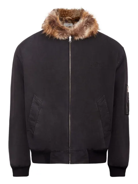 MM6 Maison Margiela fur-collar cotton jacket Black SH0AM0054S78548