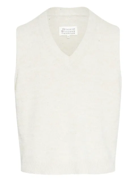 Maison Margiela v-neck sleeveless knit vest Neutrals S50FB0115M13152