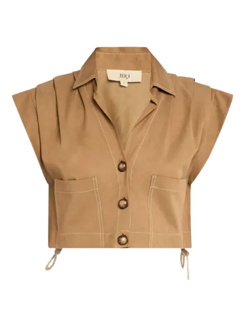 JBQ Preen button-up cropped shirt Neutrals T088123