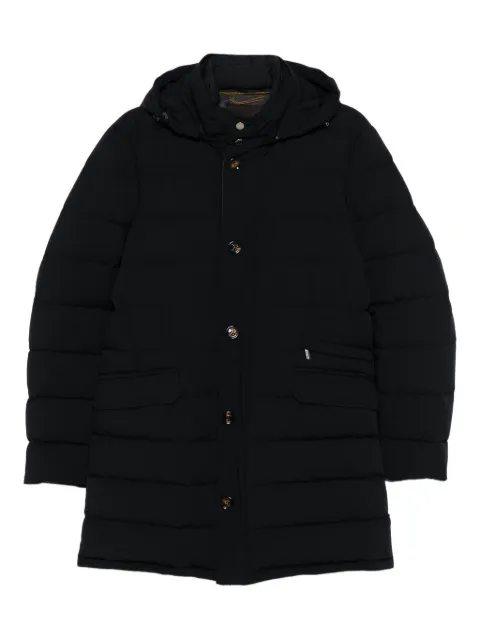 Moorer hooded quilted coat Blue MOUGI101199