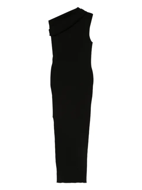 Rick Owens one-shoulder ribbed-knit dress Black RP02E4627RIBVI