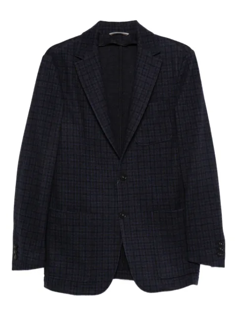 Canali checked two-button blazer Blue J0147ALRJR03349
