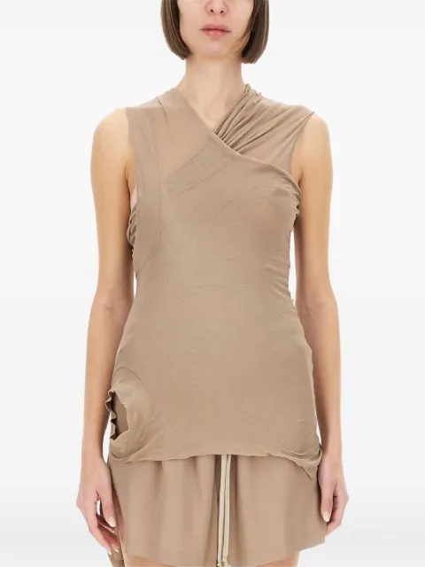 Rick Owens draped sleeveless top Neutrals RP01E7109UC64