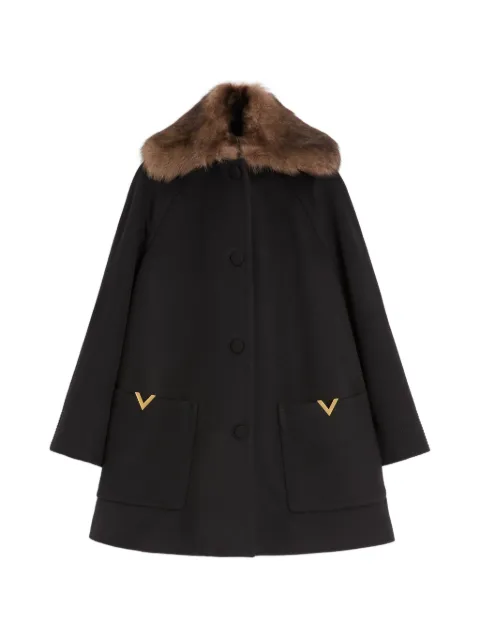 Valentino Garavani wool drap coat Black BCA3Z99UK