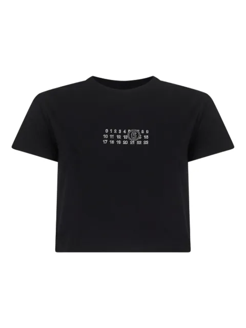 MM6 Maison Margiela numbers motif cropped T-shirt Black S52GC0352S24312