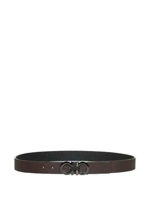 Ferragamo Gancini eather belt Black 678783DOUBLEADJUS476361