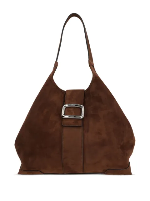 Roger Vivier suede buckle-fastening tote bag Brown RBWAOGAB300HR0