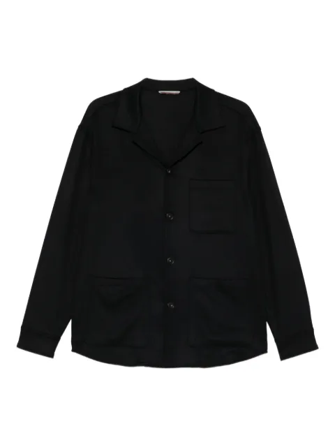 Canali patch-pocket button-down jacket Black E31017CX02308
