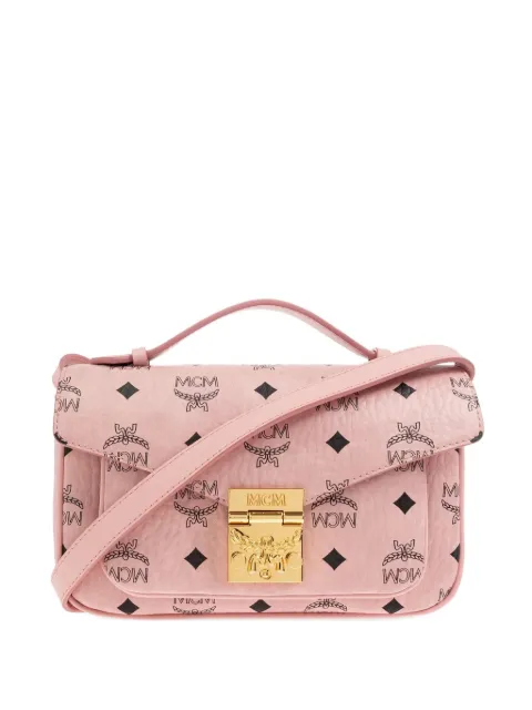 MCM monogram flap crossbody bag Pink MWRFAXT01