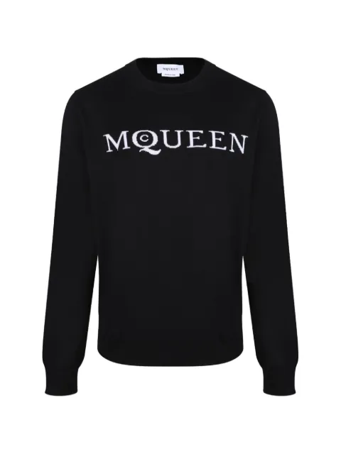 Alexander McQueen intarsia-logo sweater Black 839681Q1BEB