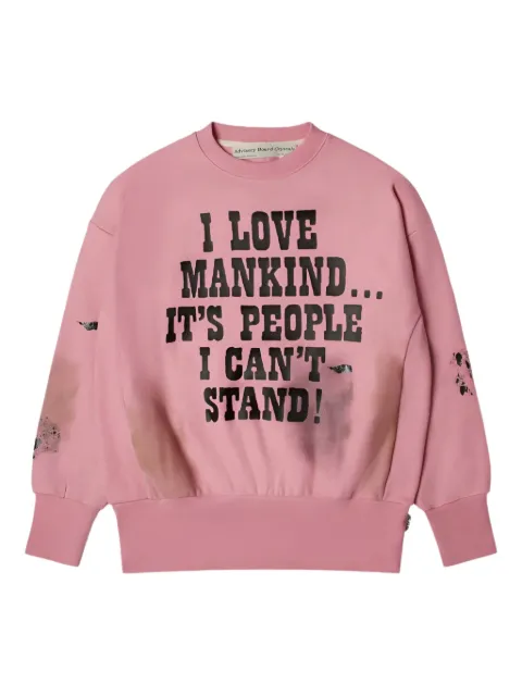 Advisory Board Crystals I Love Mankind But... sweatshirt Pink ABCSS25T00PNK