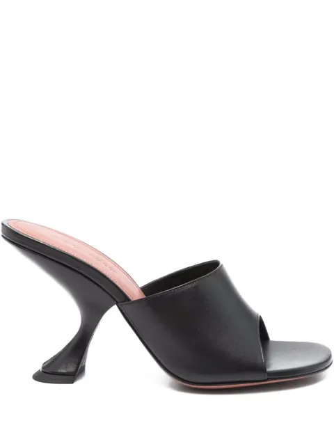 Amina Muaddi 90mm Lupita sculpted heel sandals Black 14S364267TAY