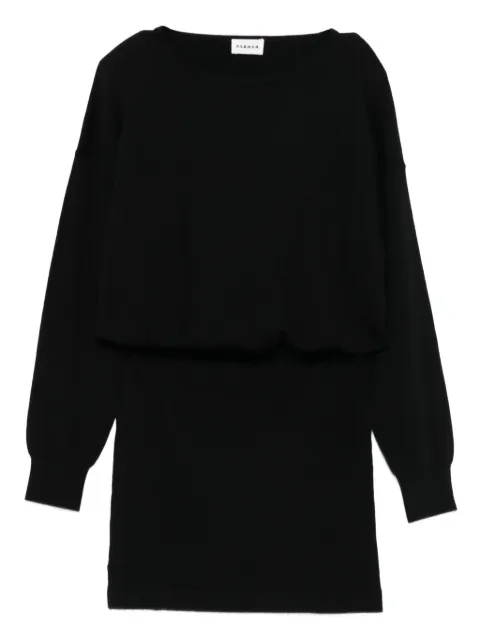 P.A.R.O.S.H. boat-neck long-sleeve mini dress Black LIME25D550918