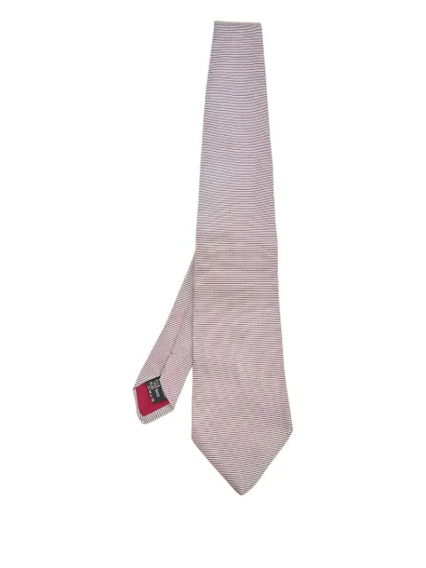 Etro Pre-Owned striped silk tie White 578609