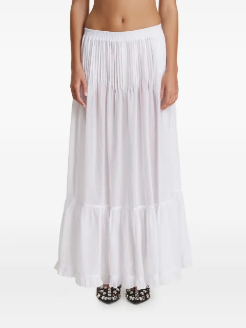 PNK pleated ruffled maxi skirt White FNERLA