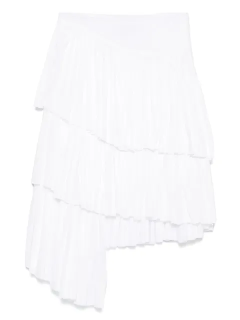 PNK pleated asymmetric skirt White FASIMA