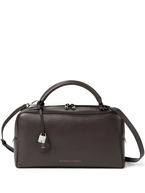 Brunello Cucinelli Explorer Boston leather tote bag Brown MBGED2632C8279