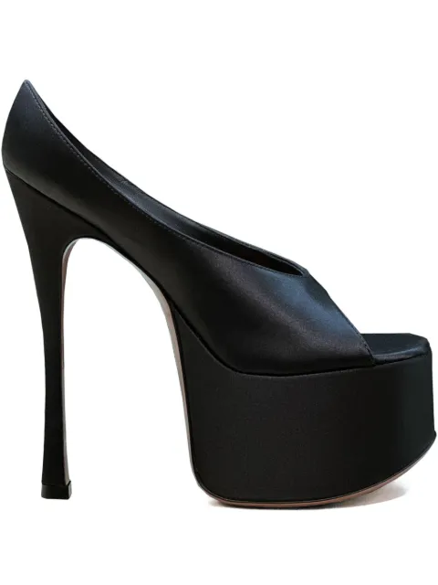 Amina Muaddi Anok satin platform pumps Black 14S363452ANO