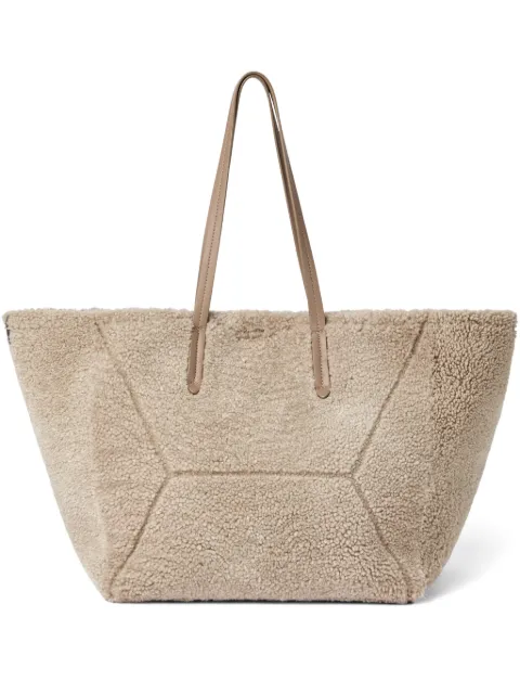 Brunello Cucinelli shearling tote bag Neutrals MBLRD2571C7890