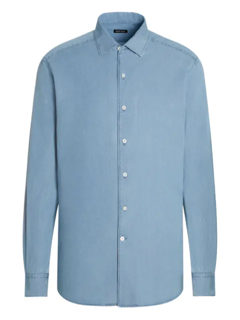 Zegna cotton long-sleeve shirt Blue UGX25A2SRO1