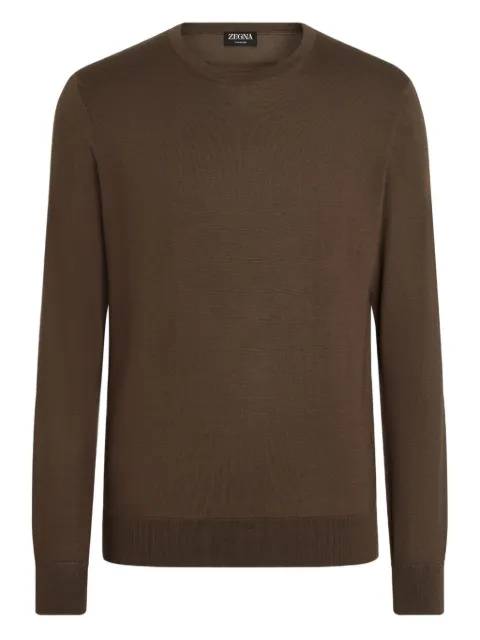Zegna mélange crew-neck sweater Brown UGJ00A2110