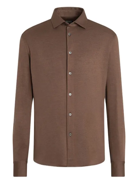 Zegna cashmere-silk-blend shirt Brown UGX24A2SJF11