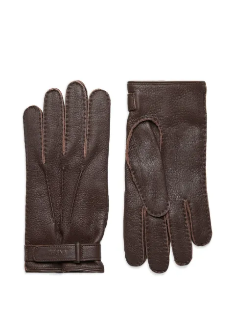 Zegna Peccary-leather gloves Brown Z8G10GA8G40
