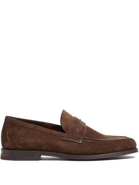 Zegna suede penny loafers Brown LHFOXA8149Z