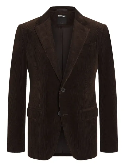 Zegna corduroy single-breasted blazer Brown 270533A212FT20