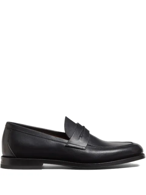Zegna leather penny-slot loafers Black LHCRIA8149Z