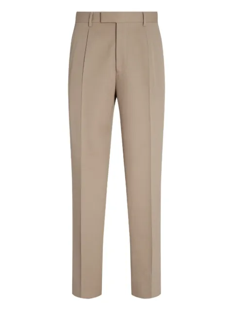 Zegna pleated cotton wool trousers Neutrals UGI04A2TP45