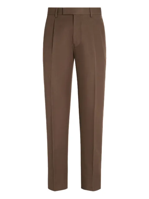 Zegna pleated side-pocket trousers Brown UGI04A2TP45