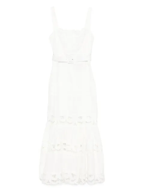 Self-Portrait lace-trimmed dress White PF25012M