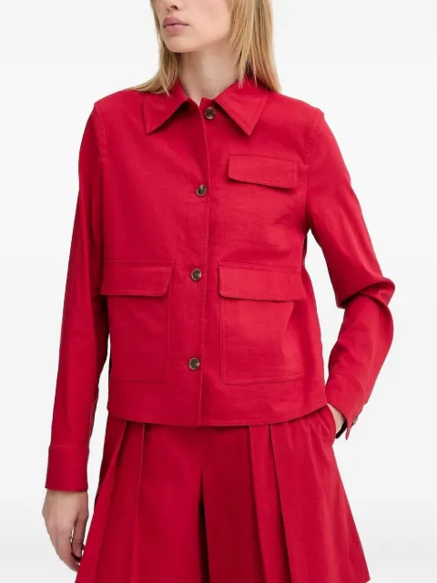 Theory button-fastening flap-pocket jacket Red P0303101