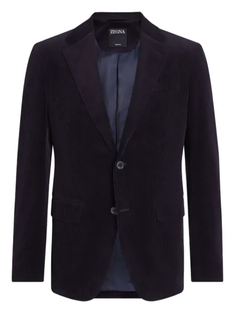 Zegna corduroy single-breasted blazer Blue 270520A212FT20