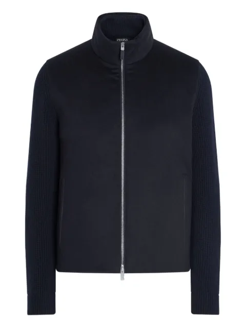 Zegna panelled zip-up cardigan Blue UGK30A2GCT157