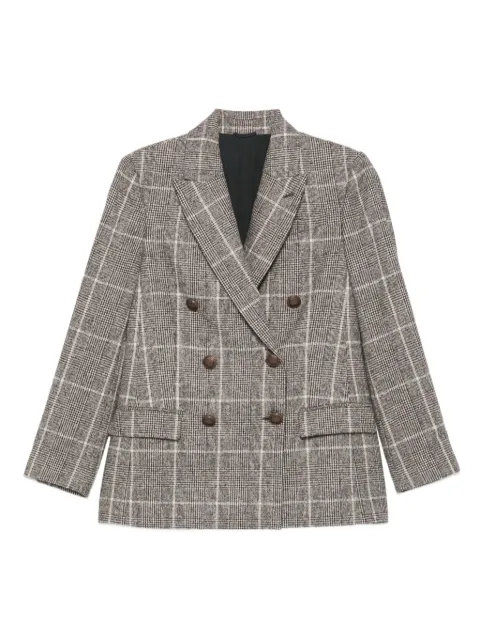 Brunello Cucinelli checked double-breasted blazer Brown MV4037053C011
