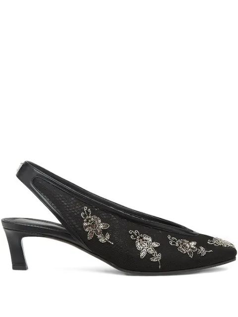 FENDI 46mm embellished slingback heeled pumps Black 8J8687AU26