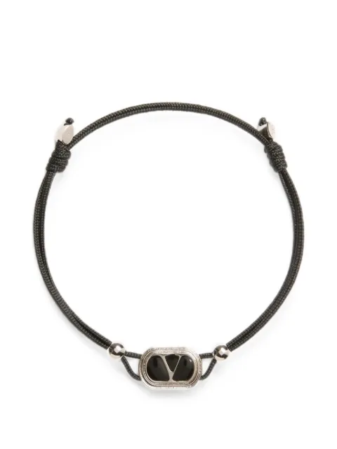 Valentino Garavani Ovalette cotton bracelet Black YJ0AI9PIB