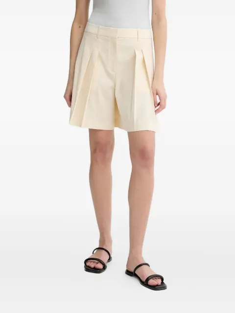 Theory pleated-front tailored shorts Neutrals P0303208