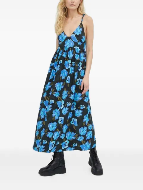 lovechild Mimi floral-print tie-strap midi dress Black 8243282