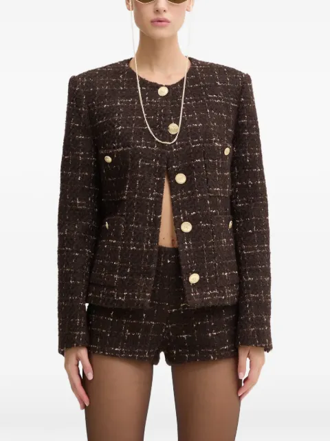 Miss Sixty gold-tone buttons tweed jacket Brown 6L4MJ1200000