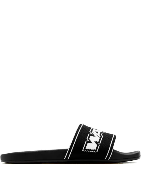 Alexander Wang logo-strap slides Black 30325S002