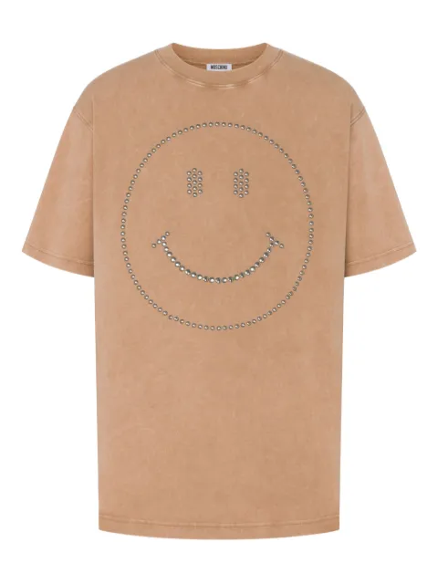 Moschino Smiley studded T-shirt Neutrals A07035244