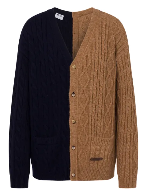 Moschino cable-knit two-tone cardigan Black 9145204